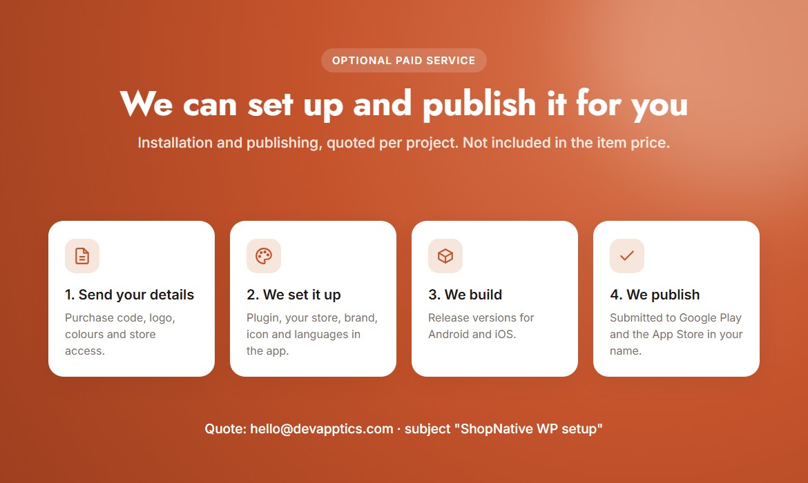 Installation and publishing service