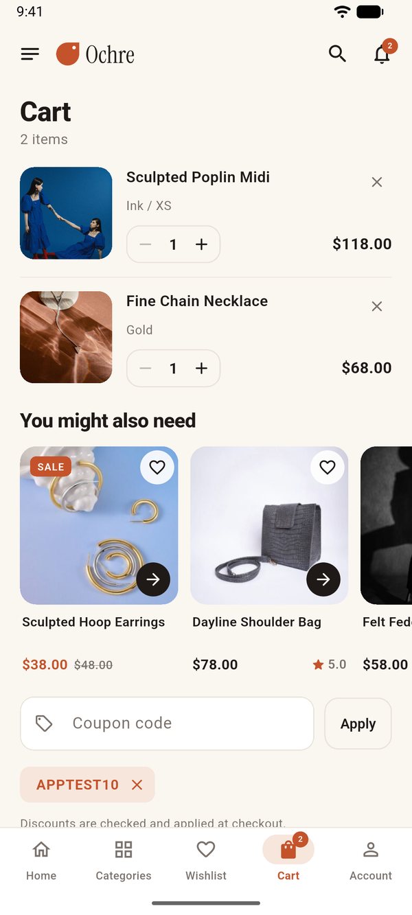 Cart with coupon