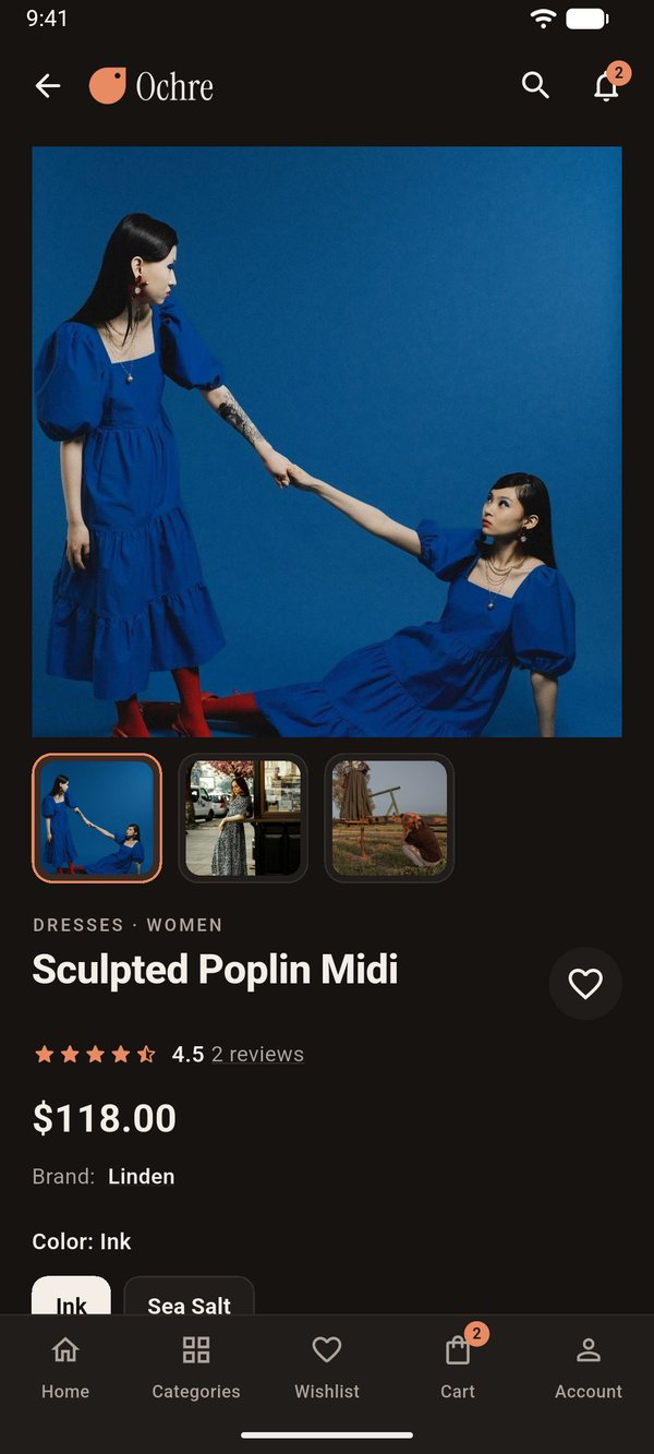 Product, dark mode